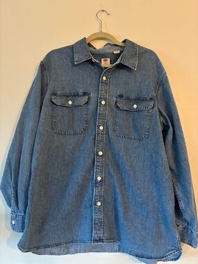 Levi's XL Blue Denim Button-Front Shirt Jacket